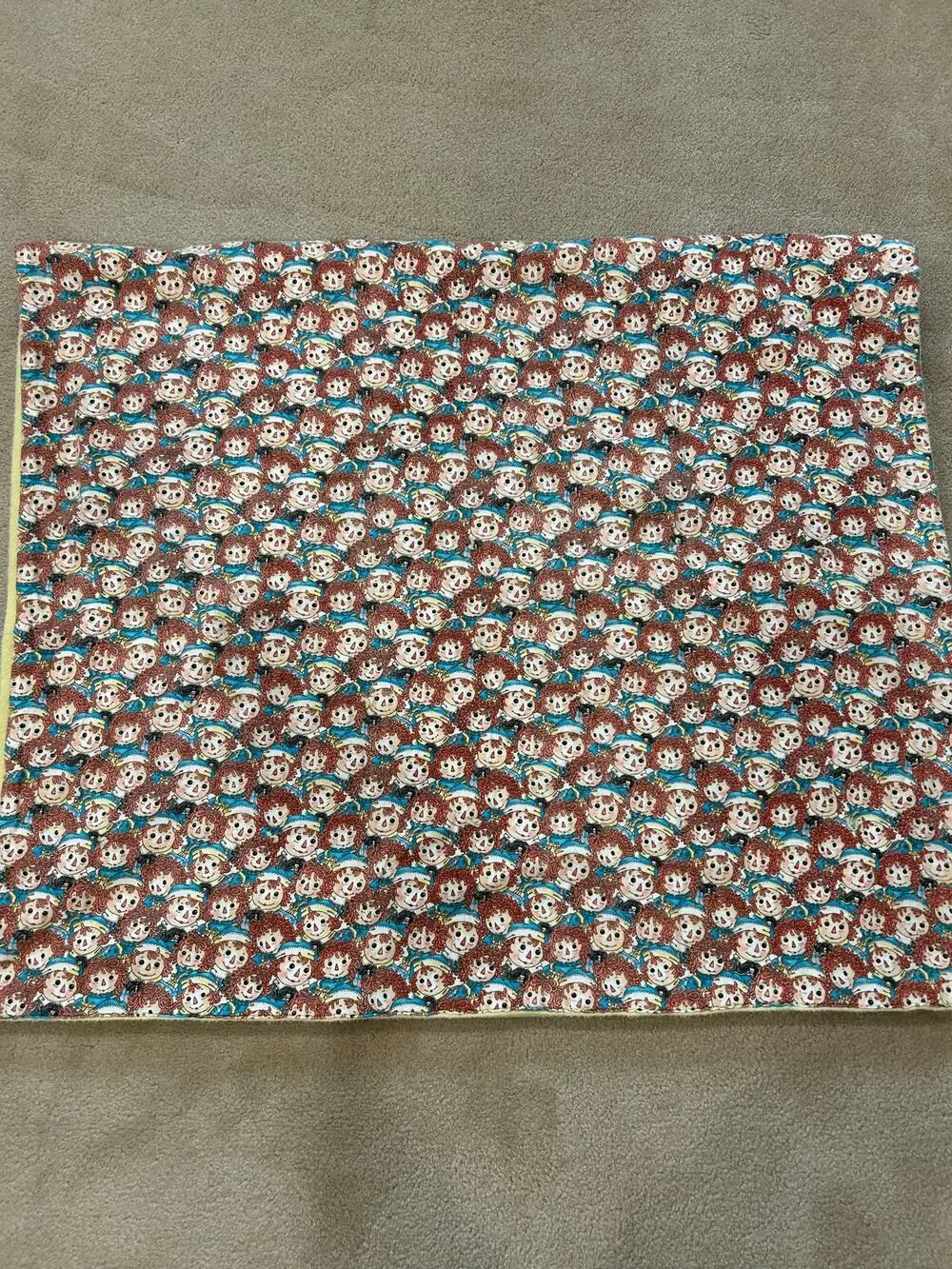 Raggedy Ann And Andy cotton blanket vintage 64